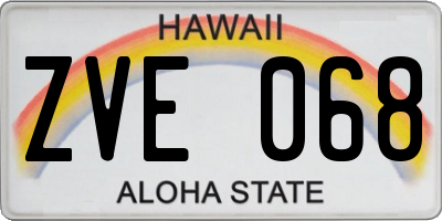 HI license plate ZVE068
