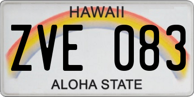HI license plate ZVE083