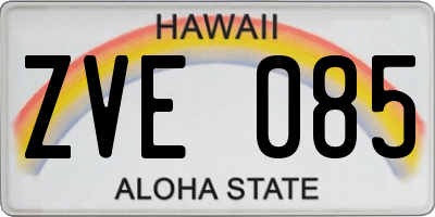 HI license plate ZVE085