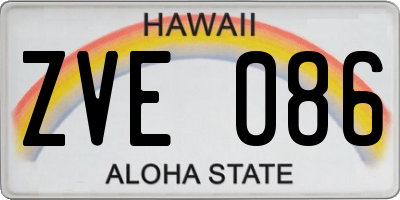 HI license plate ZVE086