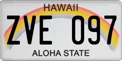 HI license plate ZVE097
