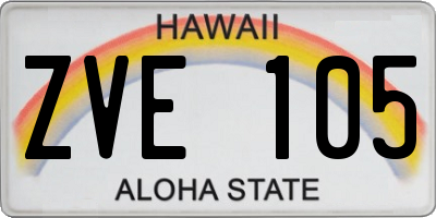 HI license plate ZVE105