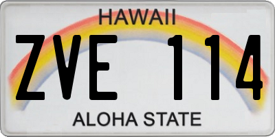 HI license plate ZVE114