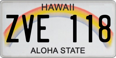 HI license plate ZVE118