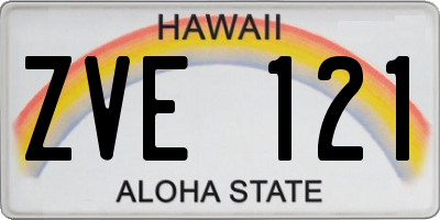 HI license plate ZVE121