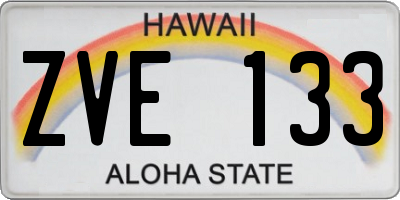 HI license plate ZVE133