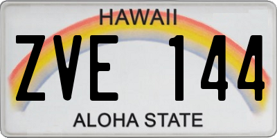 HI license plate ZVE144
