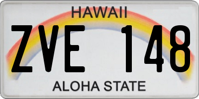 HI license plate ZVE148