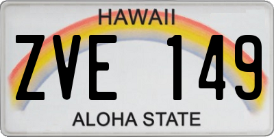 HI license plate ZVE149