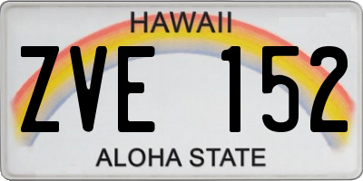 HI license plate ZVE152
