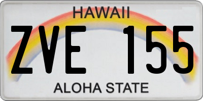 HI license plate ZVE155