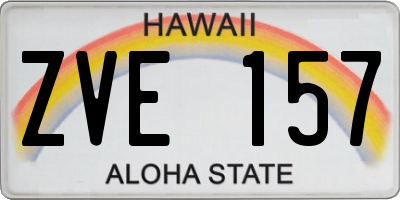 HI license plate ZVE157