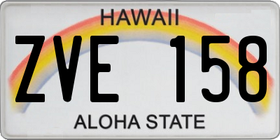 HI license plate ZVE158