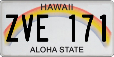 HI license plate ZVE171