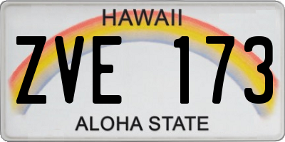 HI license plate ZVE173