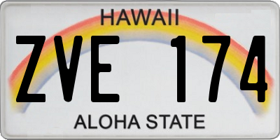 HI license plate ZVE174