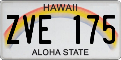 HI license plate ZVE175