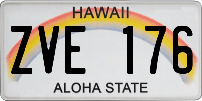 HI license plate ZVE176