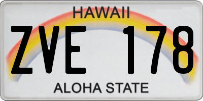 HI license plate ZVE178