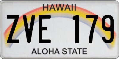 HI license plate ZVE179
