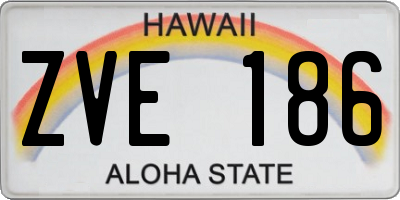 HI license plate ZVE186