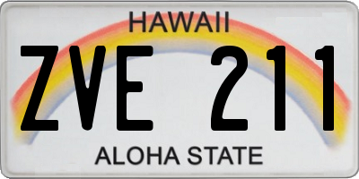HI license plate ZVE211