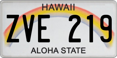 HI license plate ZVE219