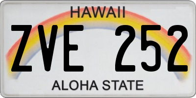 HI license plate ZVE252