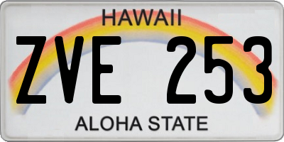 HI license plate ZVE253