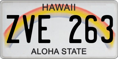 HI license plate ZVE263
