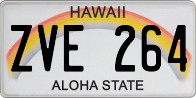 HI license plate ZVE264