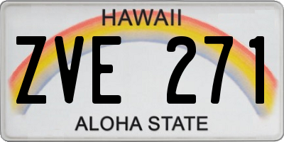 HI license plate ZVE271