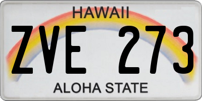 HI license plate ZVE273