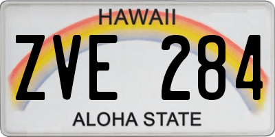 HI license plate ZVE284