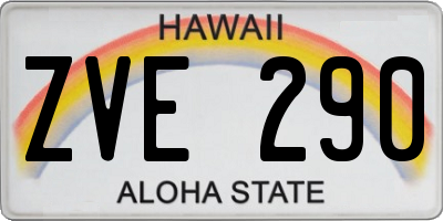 HI license plate ZVE290