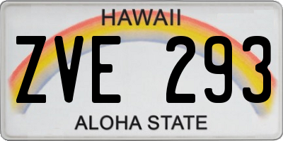 HI license plate ZVE293