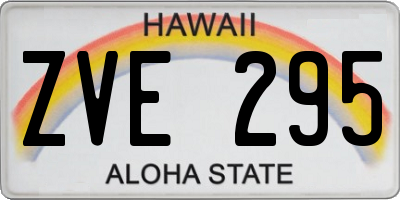 HI license plate ZVE295