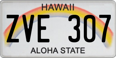 HI license plate ZVE307