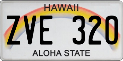 HI license plate ZVE320