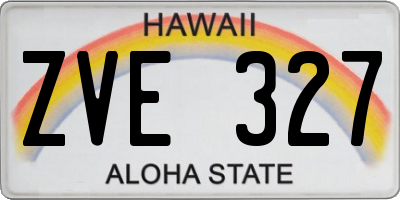 HI license plate ZVE327