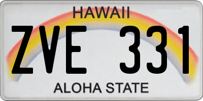 HI license plate ZVE331