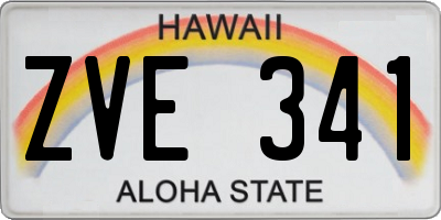 HI license plate ZVE341