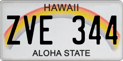 HI license plate ZVE344