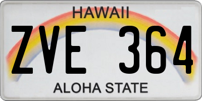 HI license plate ZVE364