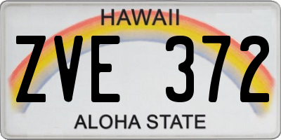 HI license plate ZVE372