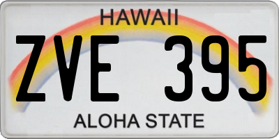HI license plate ZVE395
