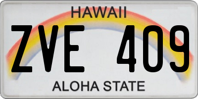 HI license plate ZVE409