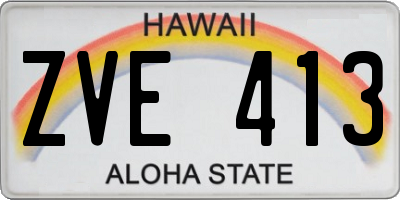 HI license plate ZVE413