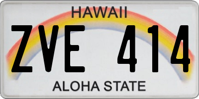 HI license plate ZVE414