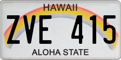 HI license plate ZVE415